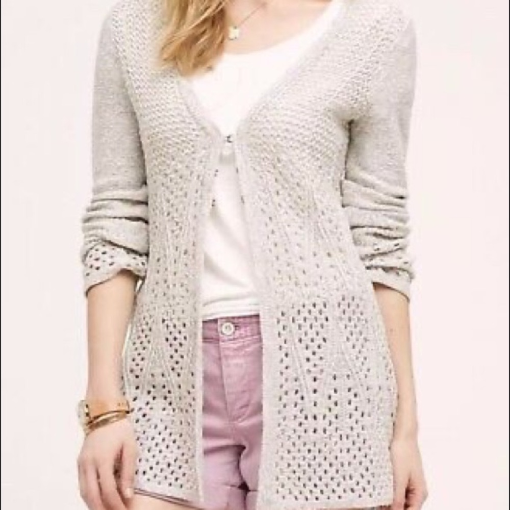 Bella Pointelle Crochet Knitted & Knotted Cardigan